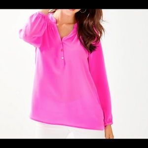 **SOLD** Lilly Pulitzer Silk Elsa Top Mandevilla